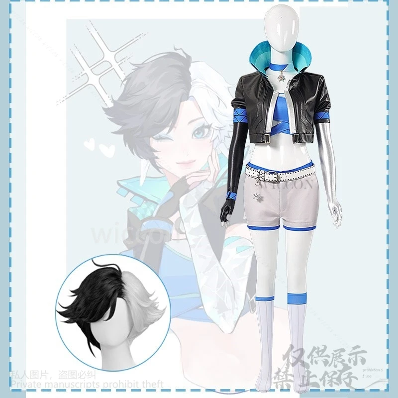 Anime Luna Snow Cosplay Costume Coat Lingeries Sexy Hot Strapless Suit Wigs For Girls Woman Game Rivals Cos Halloween Customized