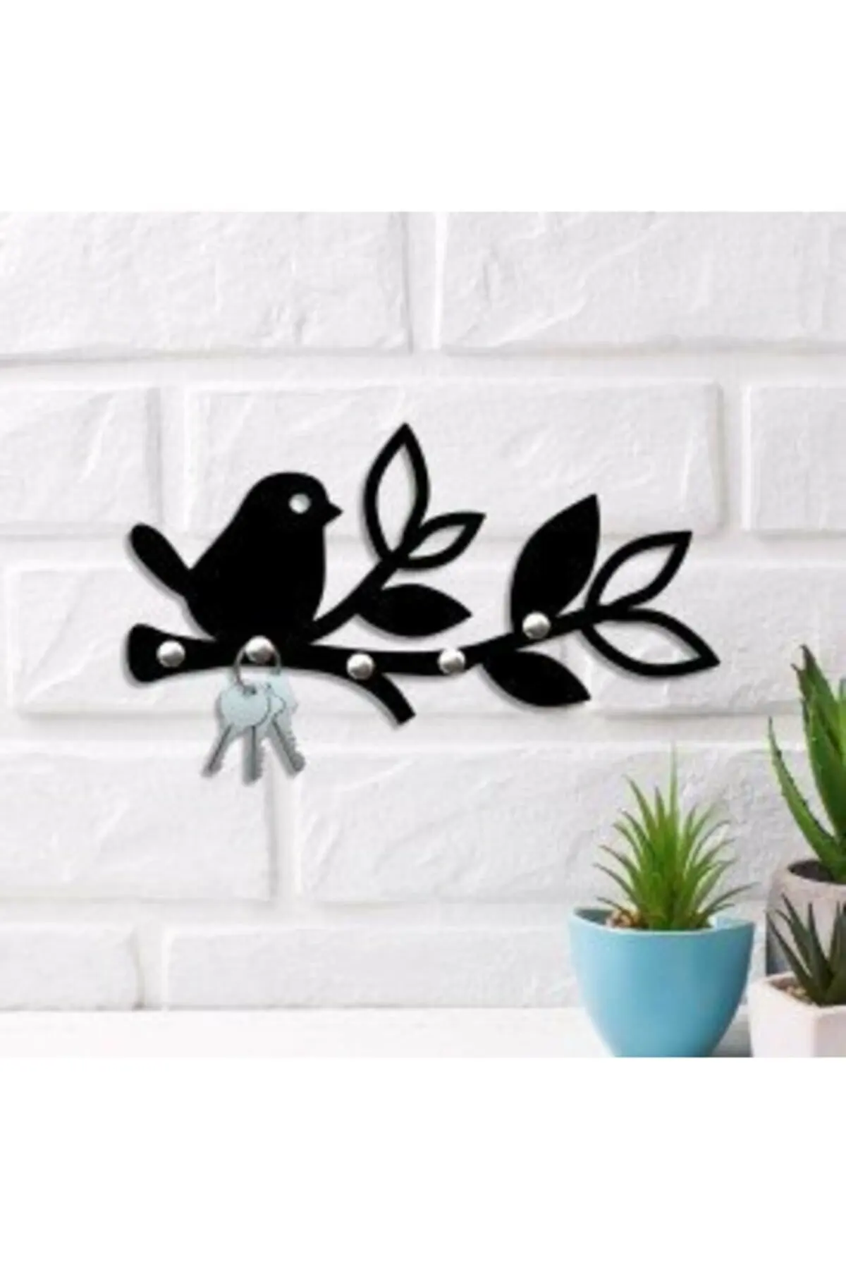 Laser Cut Bird Themed Wooden Keychain Hanger 35 X18 CM