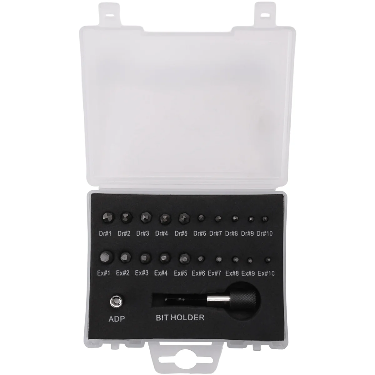 Juego de extractores de tornillos dañados, kit de extractores de tornillos pelados de 22 piezas, juego de extractores de tornillos rotos HSS con adaptador de broca y enchufe