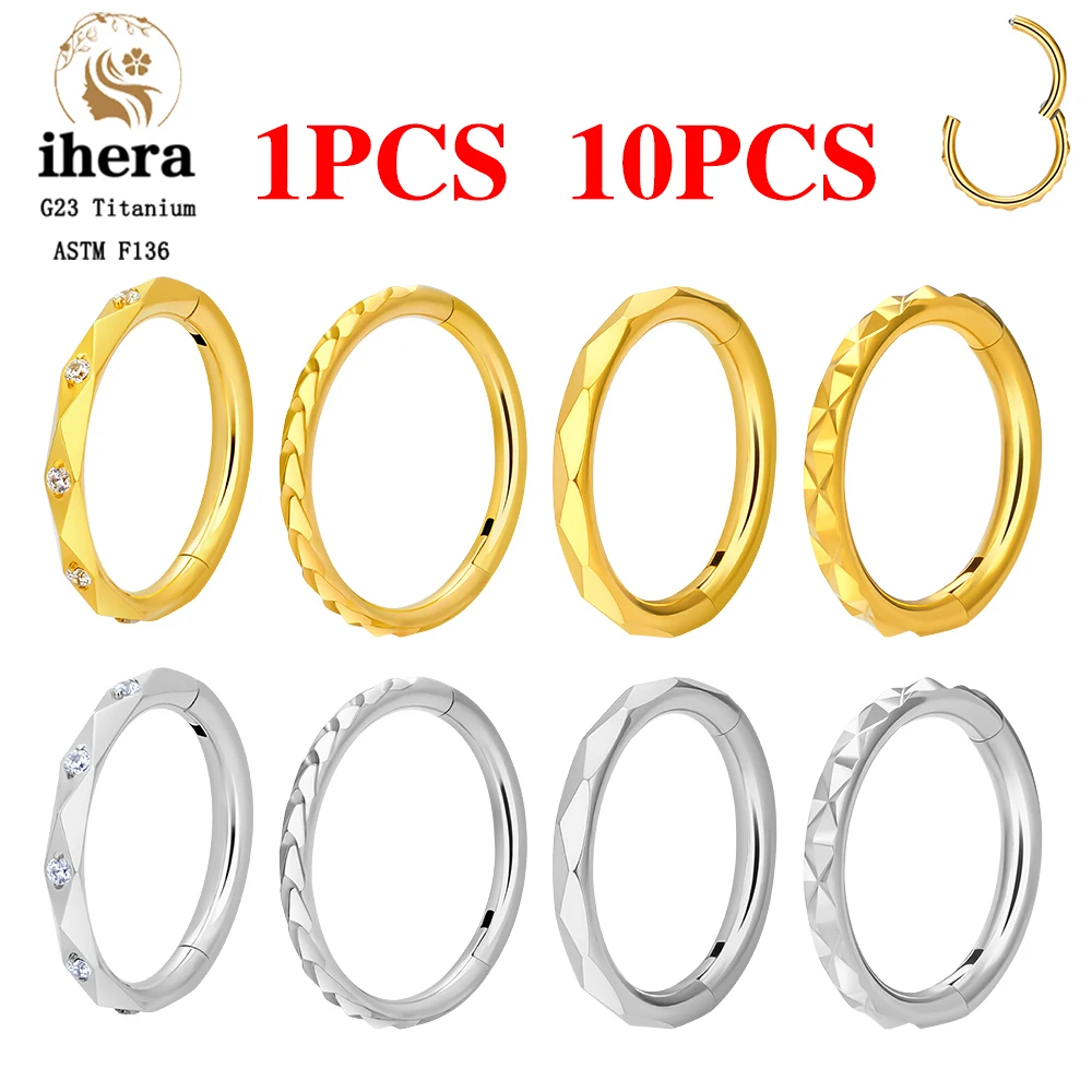 

1/10PCS G23 Titanium Round Nose Rings Hoops 16G Hinged Segment Septum Ring Ear Tragus Cartilage Helix Earrings Piercing Jewelry