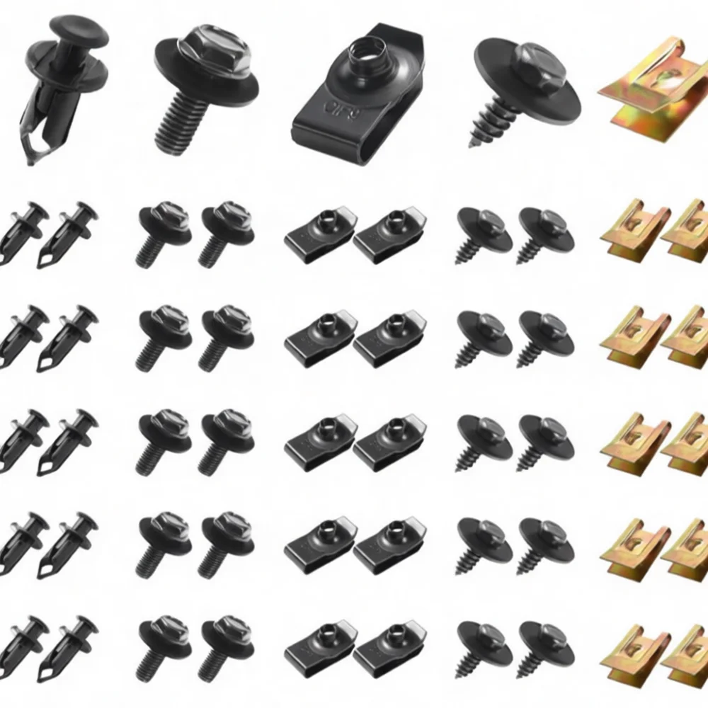 Car Exterior Interior Trim Clips Nylon Rivet Fasteners Set Universal For Automotive Body Bumper Door Panel Fixing Mounting