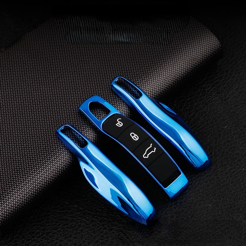 Car Smart Remote Key Case Fob Covers Set Shell for Porsche Panamera Spyder Carrera Macan Boxster Cayman Cayenne 911 970 981 991