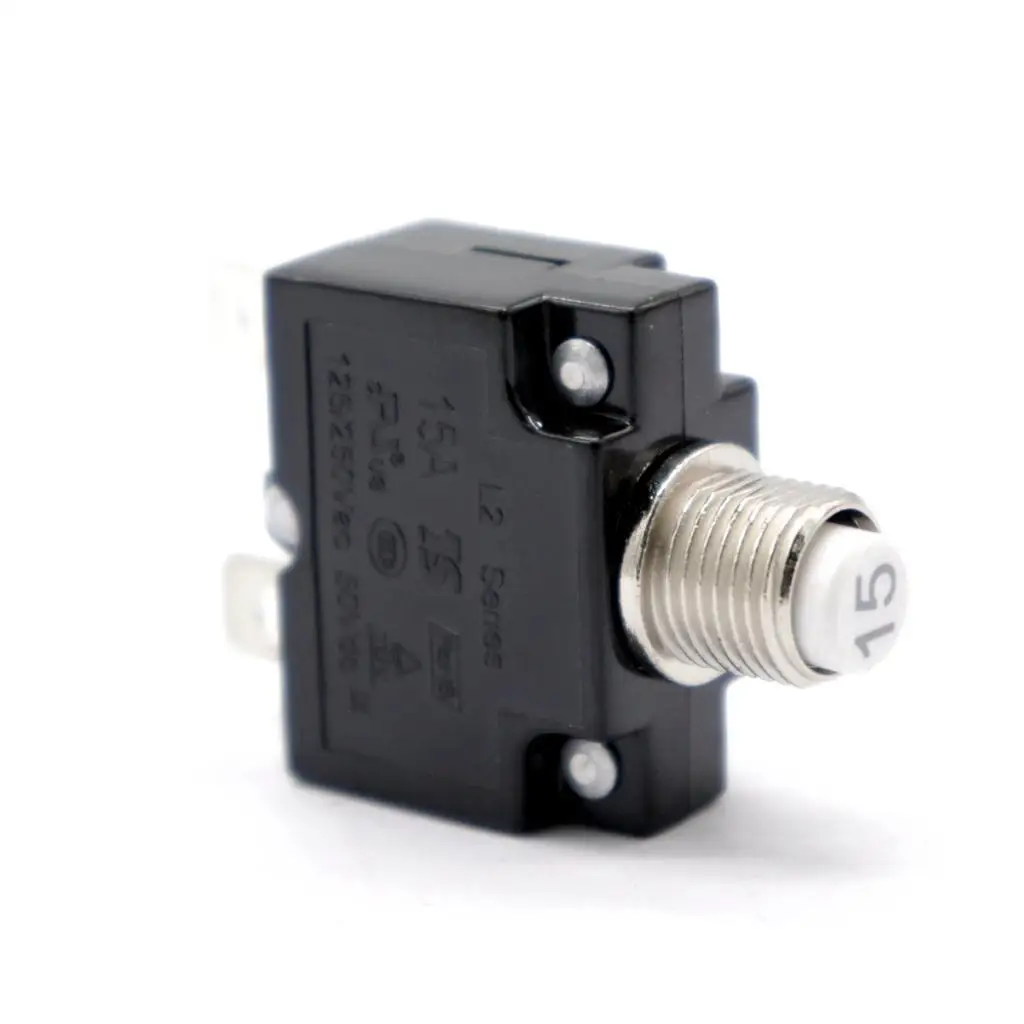 Push Button Circuit Breaker Manual Reset White Switch Waterproof Transparent Cover Overload Protector for Boats