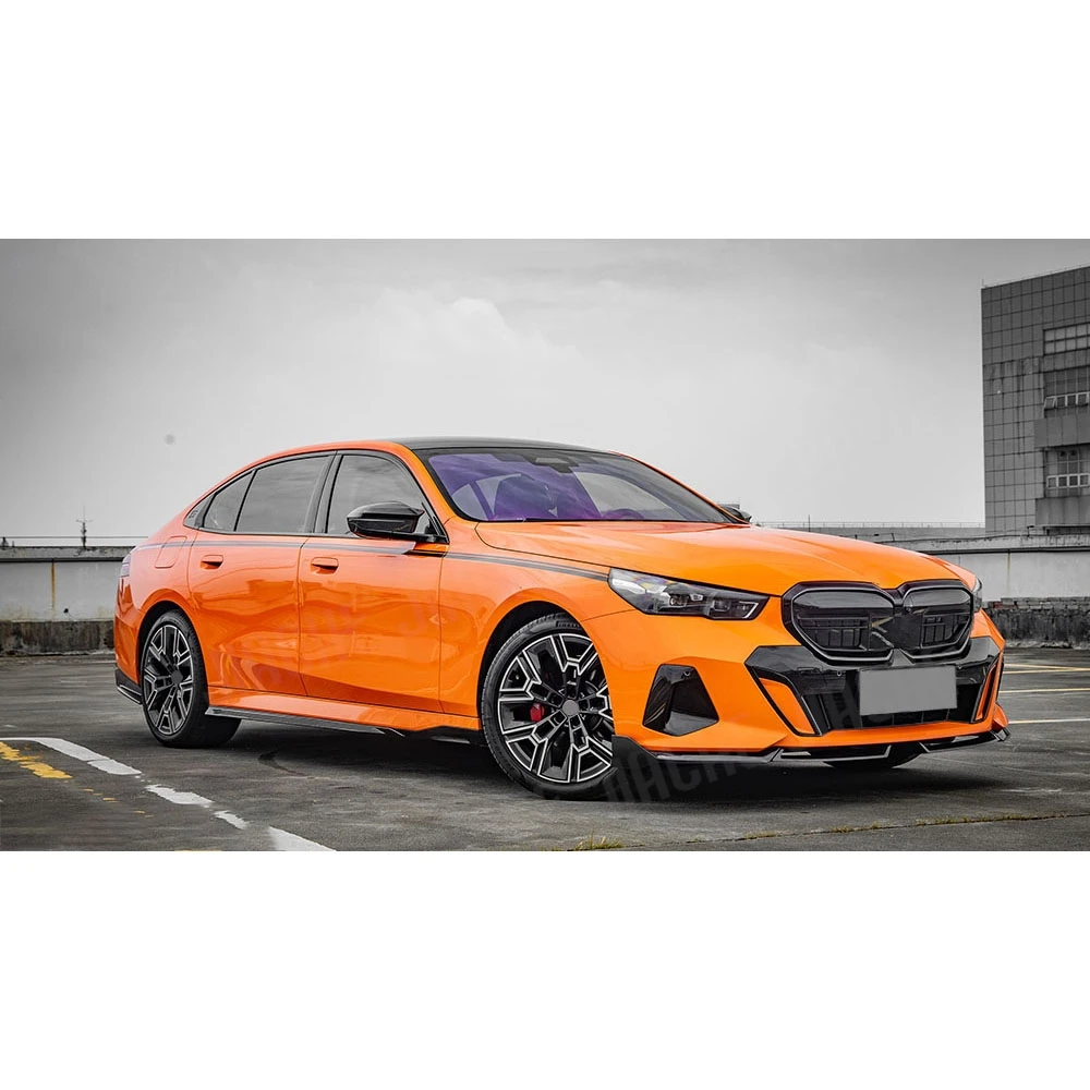 

Dry Carbon Fiber Front Bumper Lip Spoiler Splitter Diffuser Body Kits For BMW 5 Series G60 G68 M Sport 2024+ FRP Unpainted Black