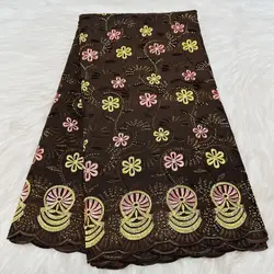 2026 New Arrival Stones Cotton African Lace Fabric Nigerian Swiss Voile Lace In Switzerland For Wedding Party Dress Sew PYC2609