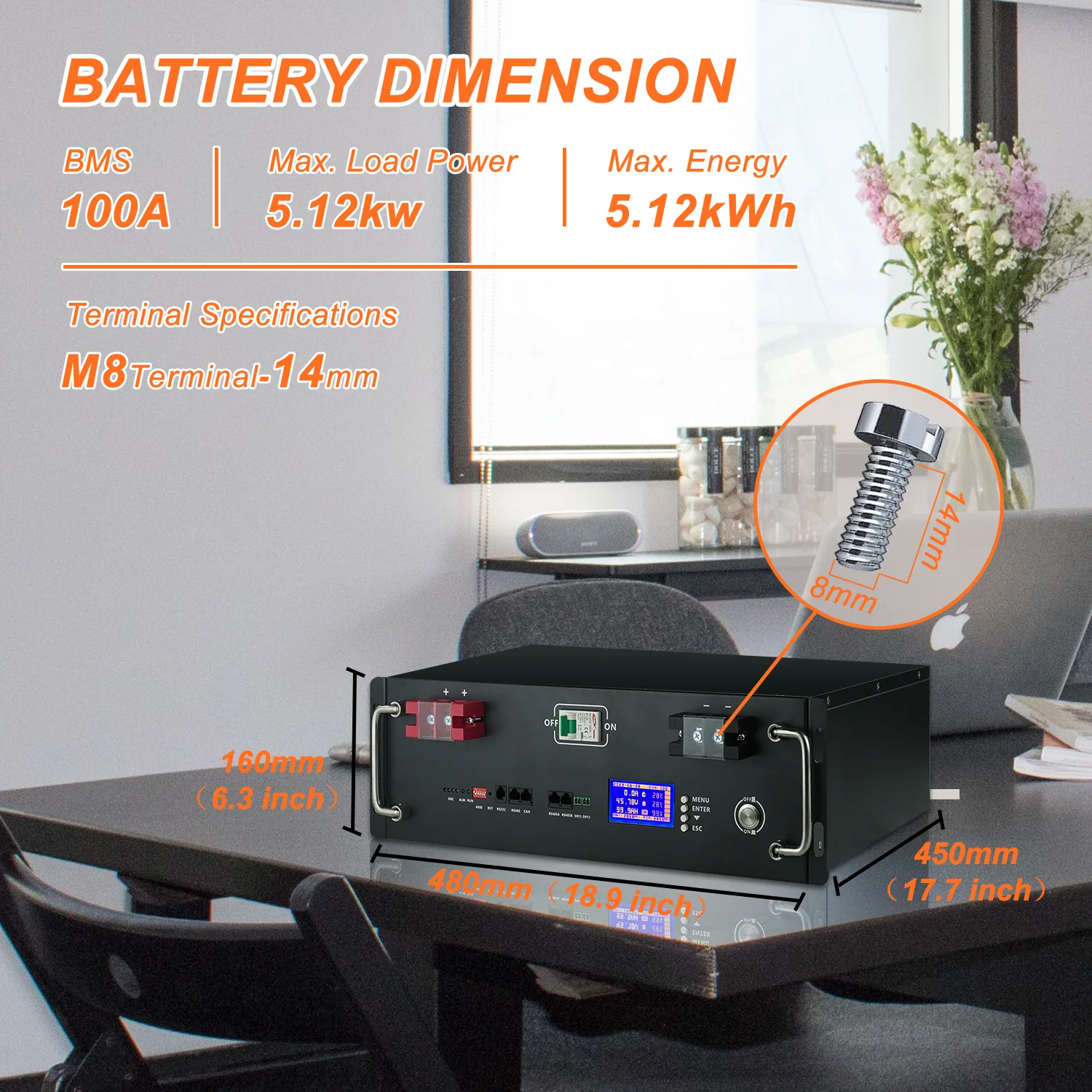 New 48V 100Ah LiFePo4 Battery Pack 51.2V 5kw Lithium Iron Phosphate Batteries 16S 100A Built-in BMS 48V 50AH 200AH Pack No Tax