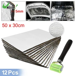 Uxcell 50X30cm Car Sound Deadening Mat Aluminum Foam Auto Noise Insulation Anti Heat 5mm 10mm With Roller Push Installer Tool