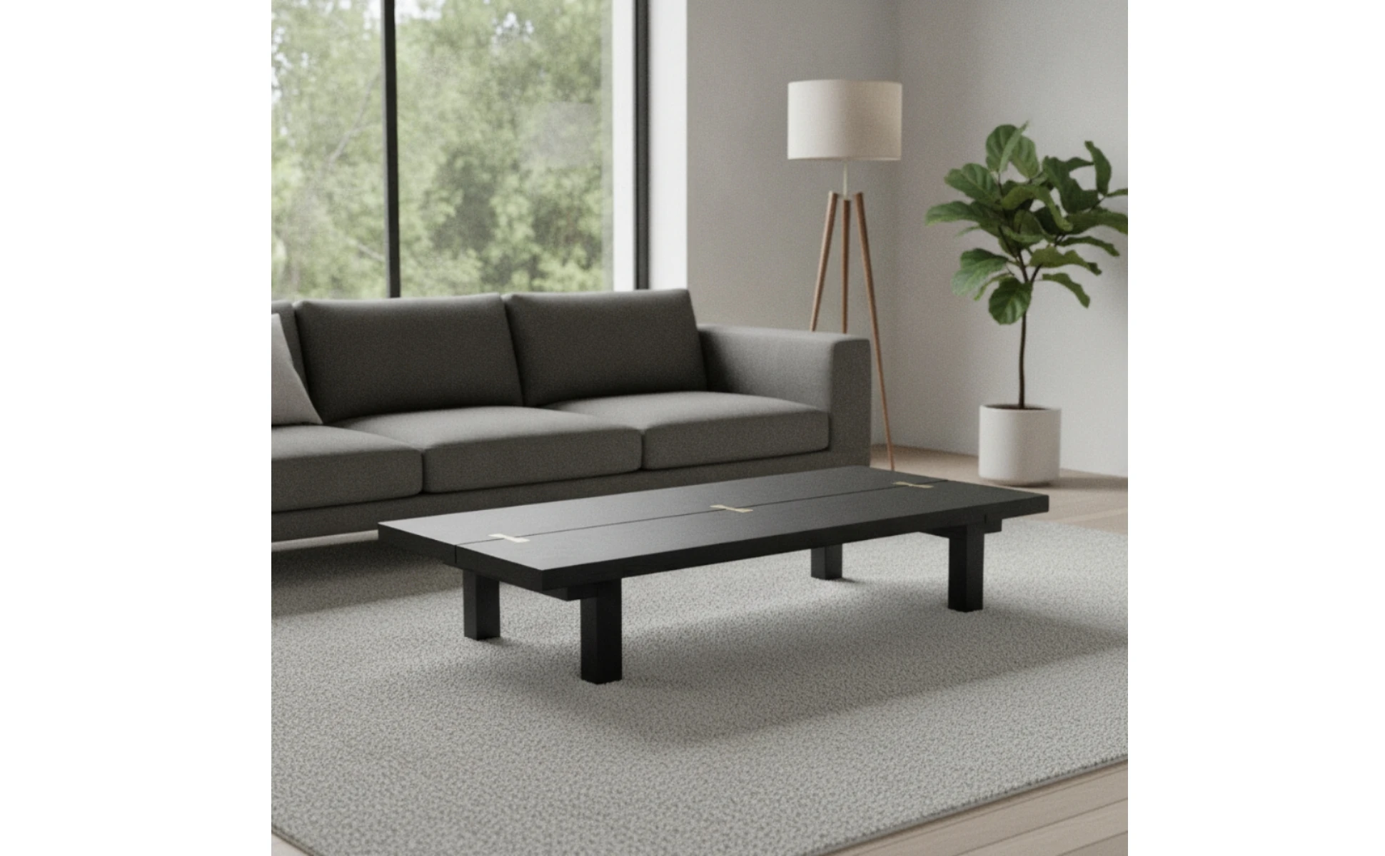 Table with Brass Inlay Wabi-Sabi Low Tea Table Furniture Compact Simple for Small Rooms Table with Brass Inlay Wabi-Sabi Low Tea Table Furniture Compact Simple for Small Rooms