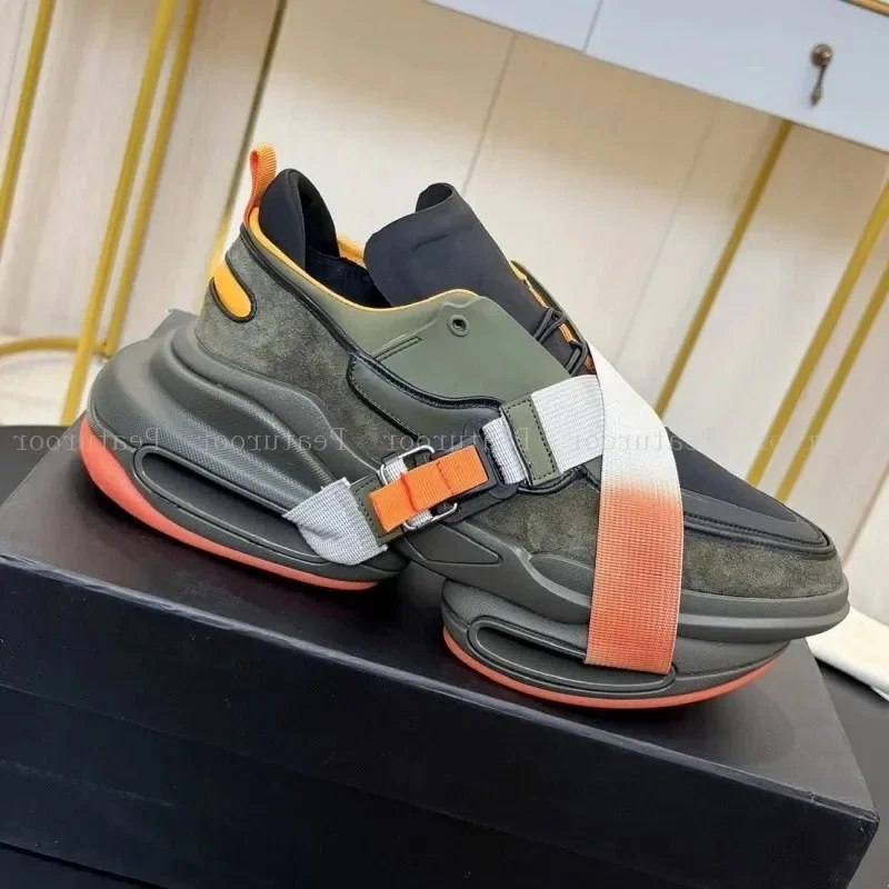 Women Men New Platform Sneakers Cross-Tied Men Casual Shoes Walking Sports Loafers Patchwork Running Shoes Big Size 35-46 - view 2