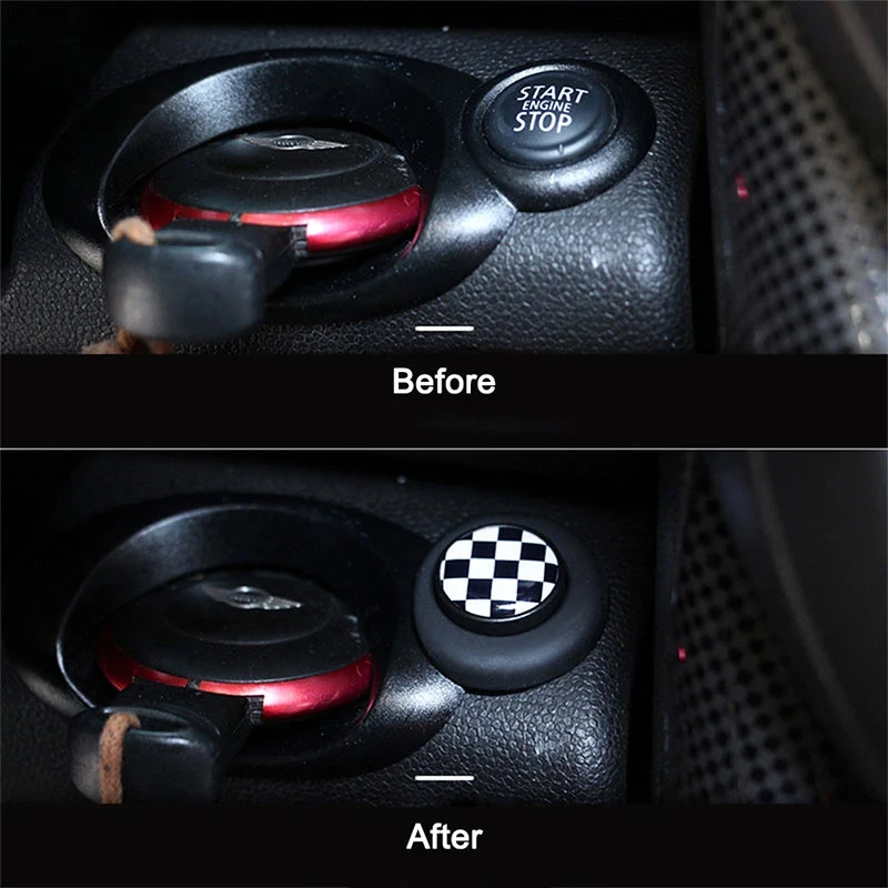 3D Metal Car One-click Start Button Cover Stickers For MINI Cooper R55 R56 R57 R58 R59 R60 Auto Interior Decoration Accessories