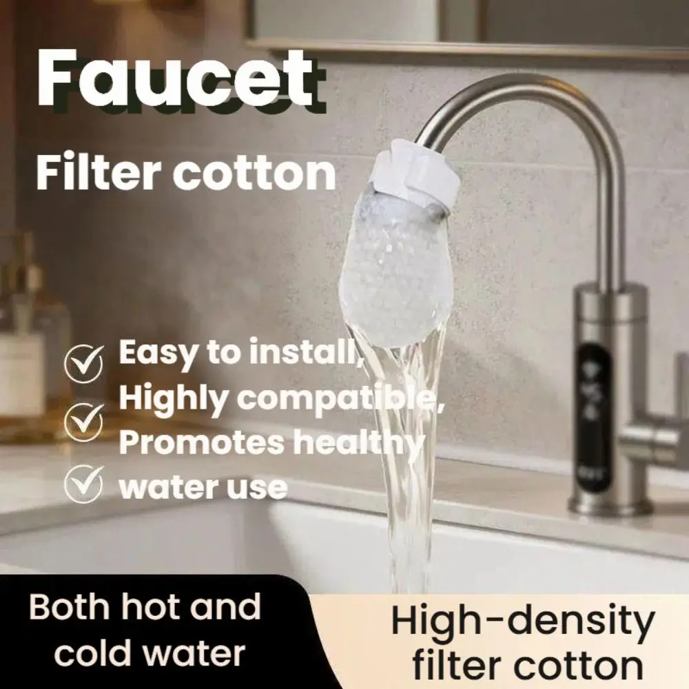 

10/20/50Pcs Universal Faucet Filter Cotton Thickened Anti-splash Faucet Filter with T-strap Tap Water Filter Bag