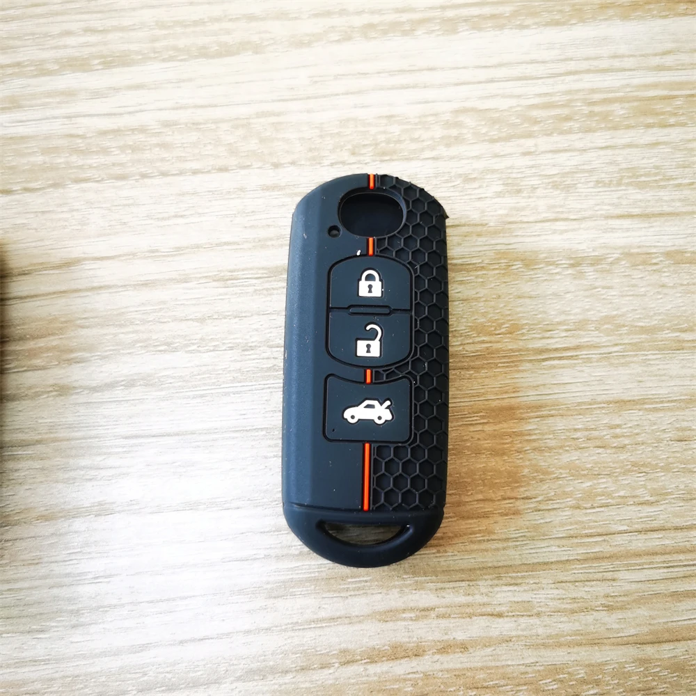 Silicone car key cover key case For Mazda 2 3 6 Axela Atenza CX-5 CX5 CX-3 CX-7 CX8 CX-9 2016 2017 2018 2019 2 Buttons Auto Bag image 2