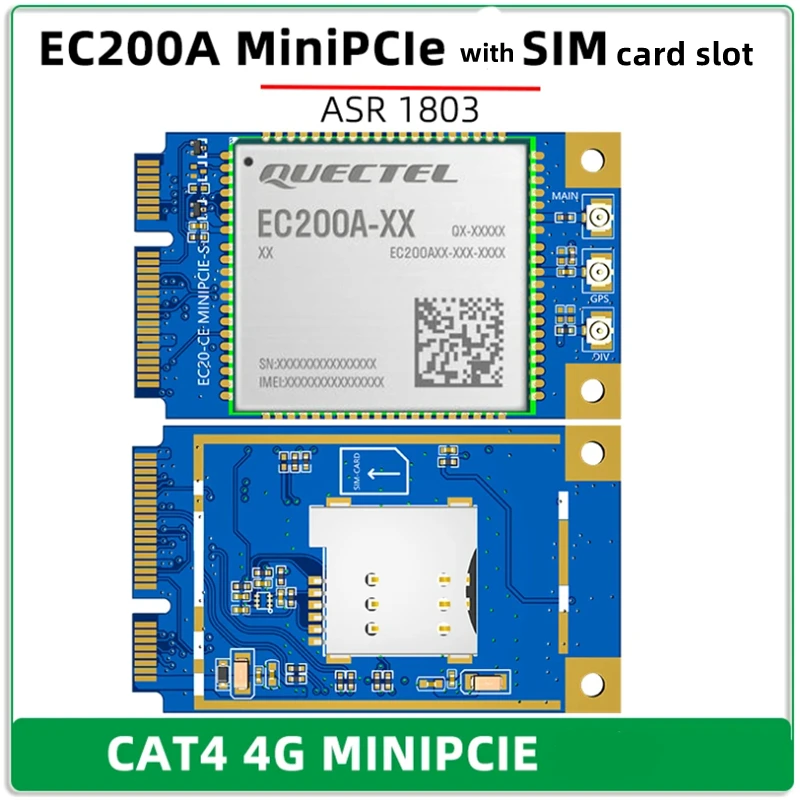 10PCS EC200A-EU 4G LTE MINIPCIE with SIM card slot Cat4 Module EC200AEUHA-N06-SNASA GSM GPS GPRS EDGE can replace EC200T-EU