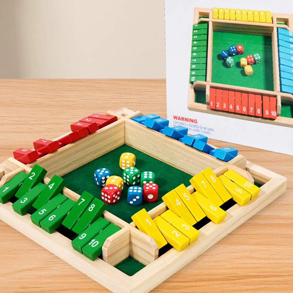 4/6 لاعبين اغلاق الصندوق لعبة النرد لوحة خشبية الجدول الرياضيات لعبة ألعاب الطاولة ستة جوانب لعبة بالتخبط ألعاب داخلية اغلاق الصندوق
