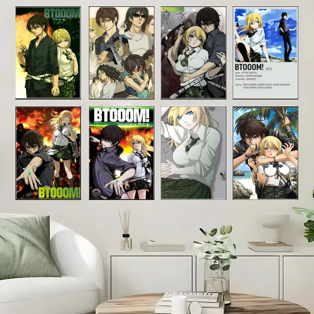Survival Game Seinen Anime B-BTOOOM! Poster Crease Free Waterproof Durable All Space Wall Decor