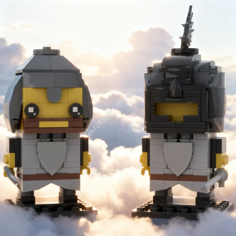 ตัวต่อ MOC ปราสาทคลาสสิก ชุดอัศวินสีดำเหลือง 306 ชิ้น ของเล่นตัวต่อแบบ Brickheadz ของขวัญคริสต์มาส ของเล่นเด็ก