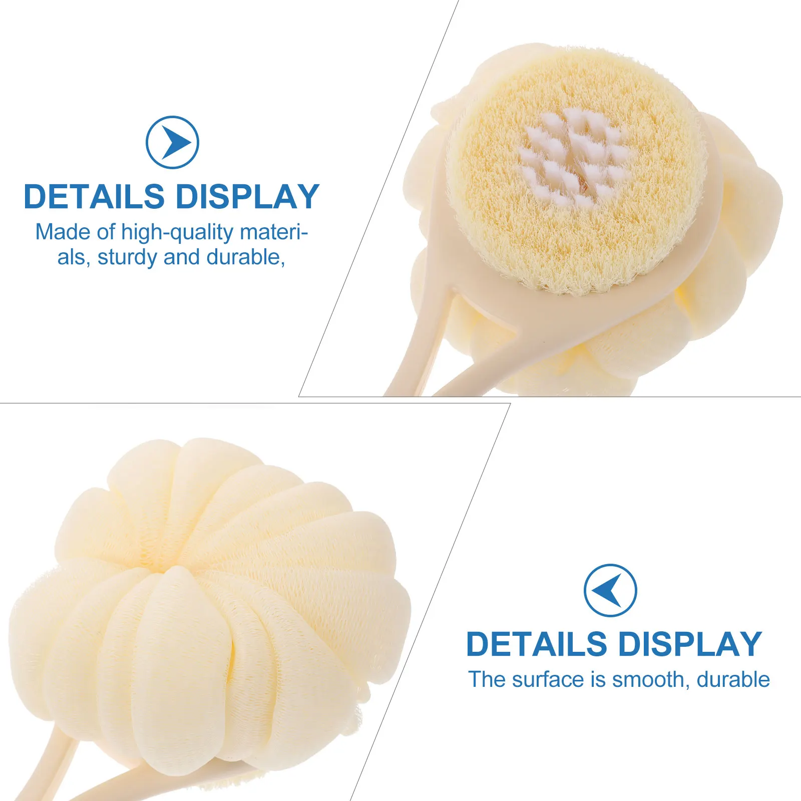

Long Handle Bath Brush PP Shower Pink Hair Ball Body Scrubber Sponge Back Rubbing Massaging Bathroom Accessory Net Shaped