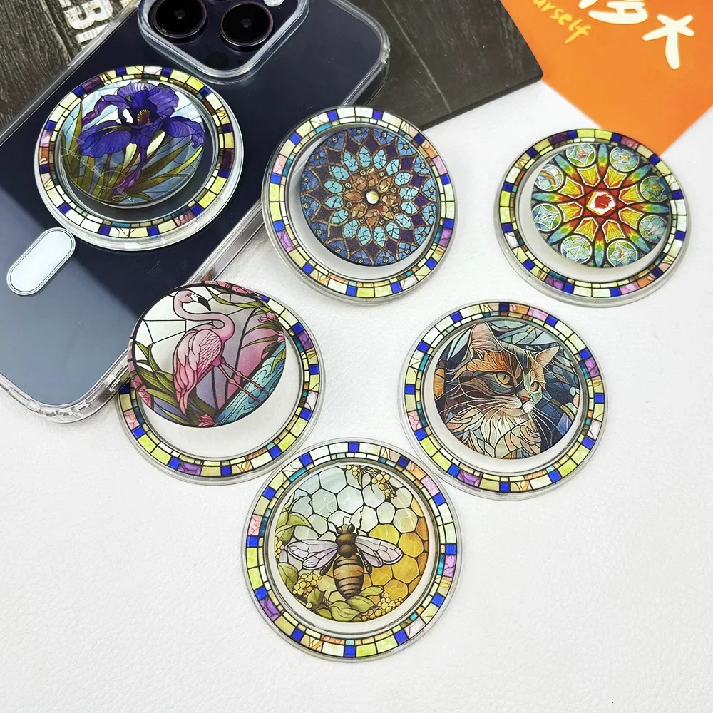 

Держатель-подставка для телефона, цветное стекло, полупрозрачный, матовый, магнитный держатель подушки безопасности Magsafe, универсальный держатель с магнитной воздушной подушкой