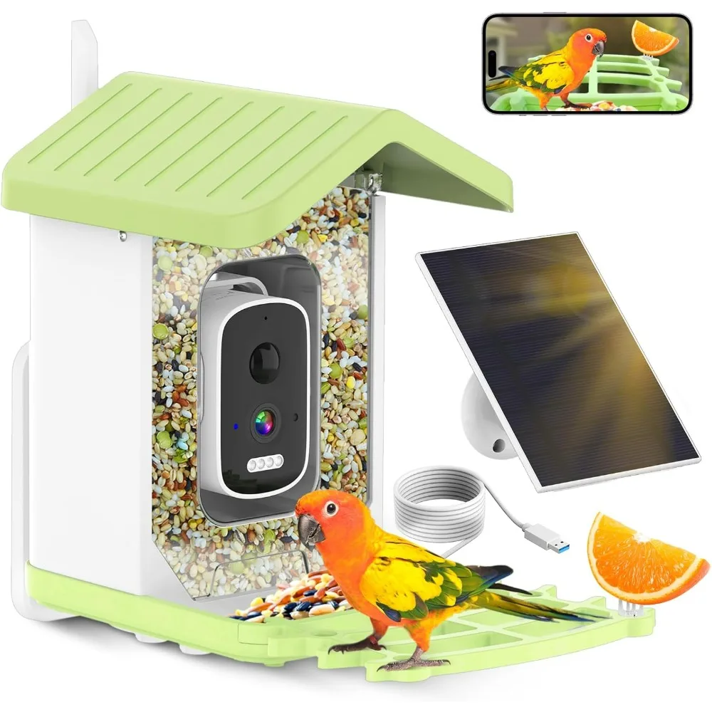 

Bird Feeder with Camera, Smart Birds Feeder with AI Identify Bird Species, Birds Feeder with Solar Powered, Capture Bird Videos