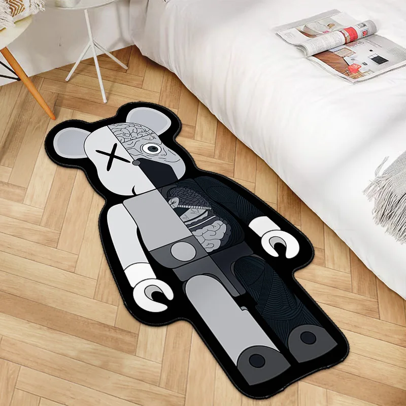 Novelty Bear‑Shaped Irregular Doormat Creative Anatomy Graphic Anti‑slip Floor Rug Home Room Decoration