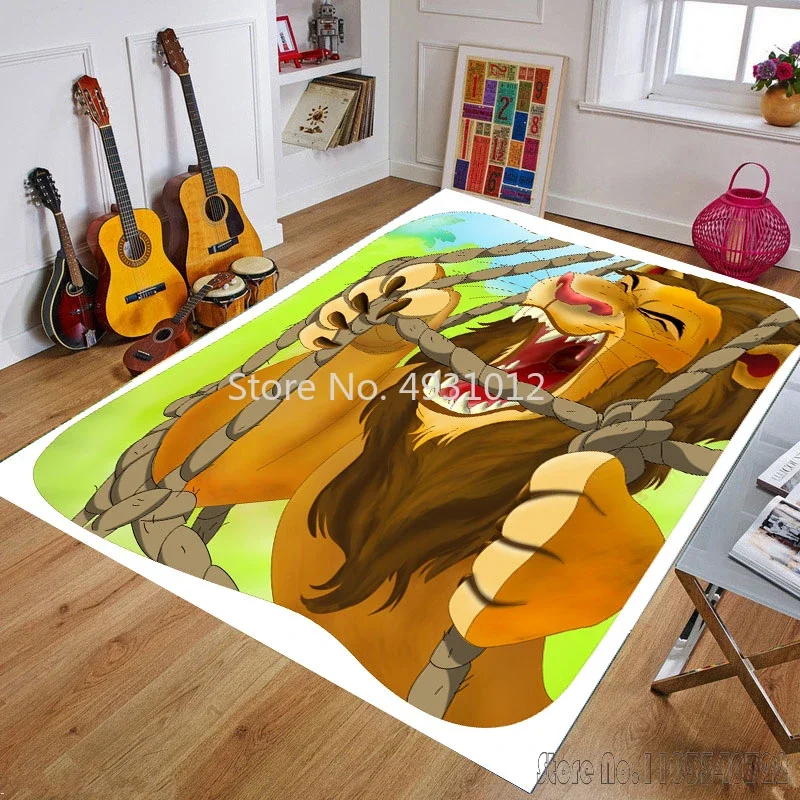 Karpet Simba Lion King lucu, karpet 80x120cm dekorasi untuk kamar mandi, tikar lantai anak-anak, ruang tamu kamar tidur anak-anak