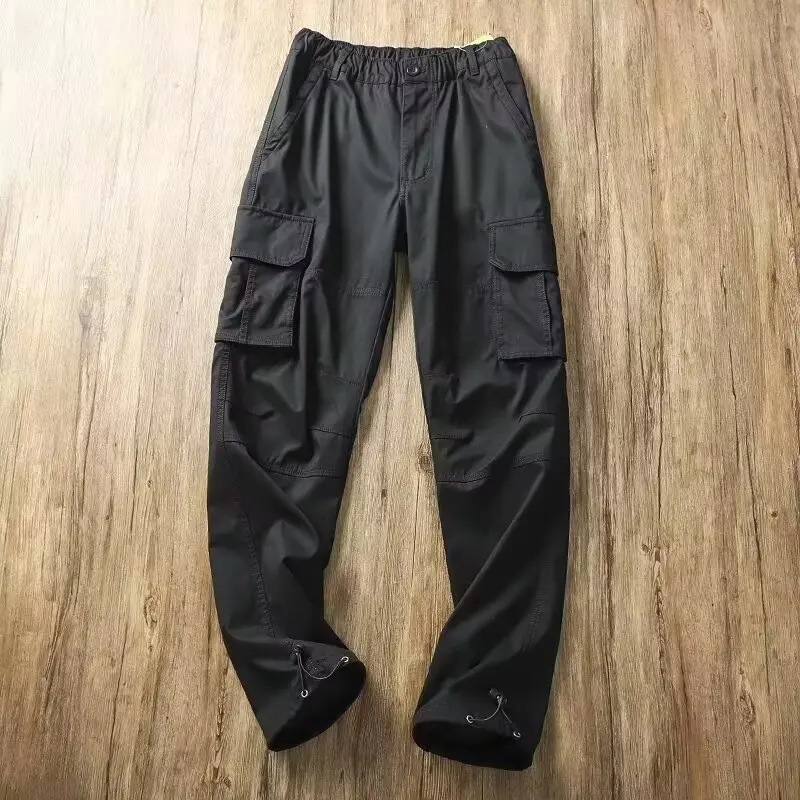 

Мужские повседневные брюки в японском ретро-стиле, летние, новые, из плотной эластичной ткани, свободного прямого кроя, рабочие, модные