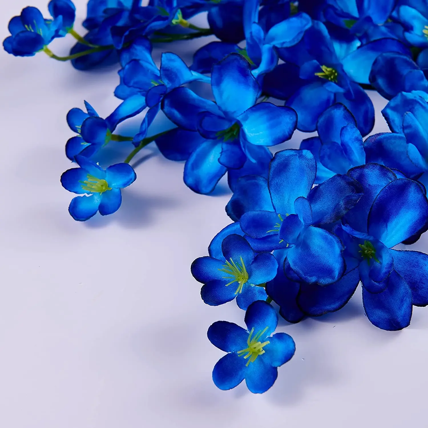 10pcs Artificial Orchids Flowers Blue Long Stems in Bulk for Wedding Home