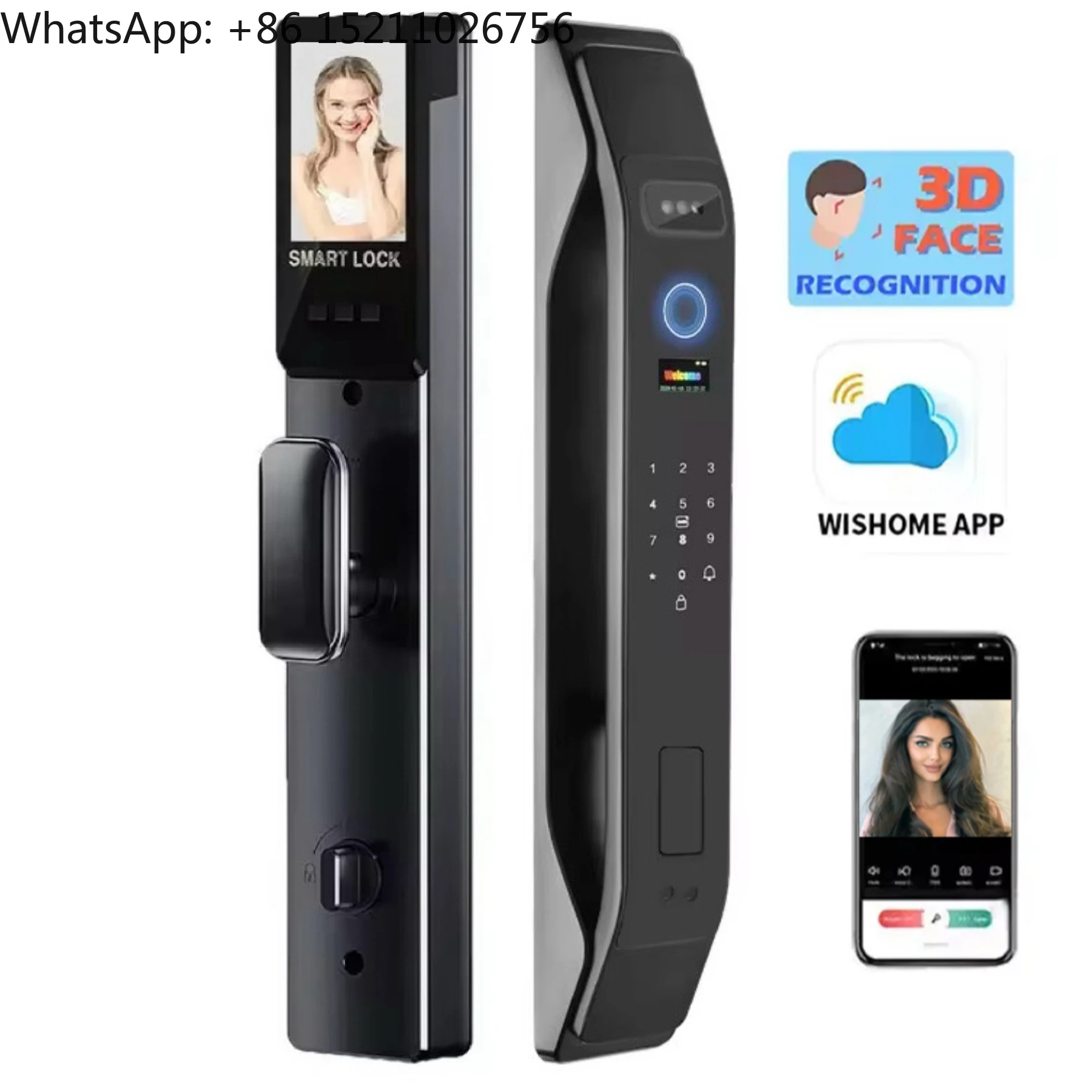 

Face Smart Door Lock Wishome Wifi Smart Fingerprint Cerradura -igente Digital Safe Door With Camera Lock for Home