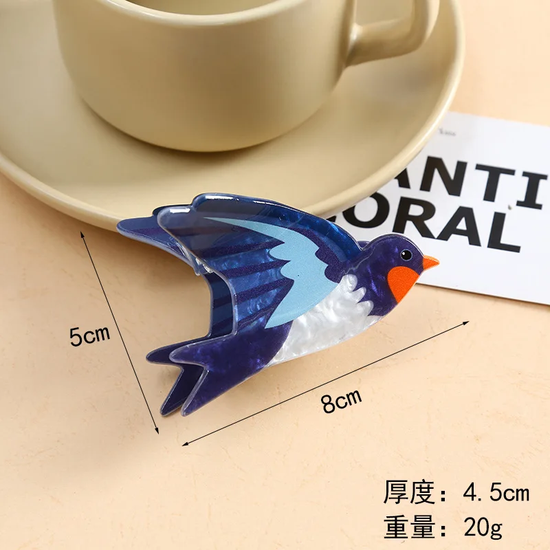 DuoShang Klip Cakar Akrilik Cakar Rambut Burung Beo Kartun Lucu Klip Rambut Kepiting Seri Hewan untuk Aksesori Rambut Wanita Anak Perempuan