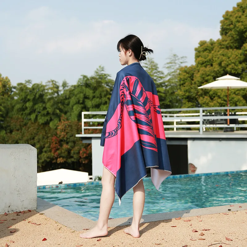 New Quick Drying Beach Towel, Large Adult Non Stick Bath Towels, Single-sided Printed Portable Absorbent Beach Towel