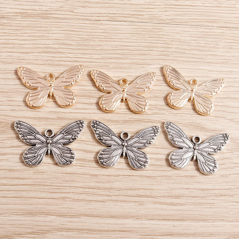 10pcs 30x19mm Cute Alloy Animal Butterfly Charms Pendants for Jewelry Making Necklaces Earrings Bracelets DIY Crafts Supplies