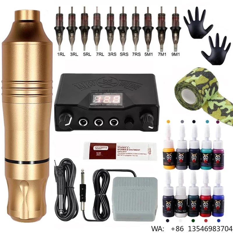 VESTA Professional and Beginners Tattoo Machine Full Complete Set Kit Rotary Tattoo Machine