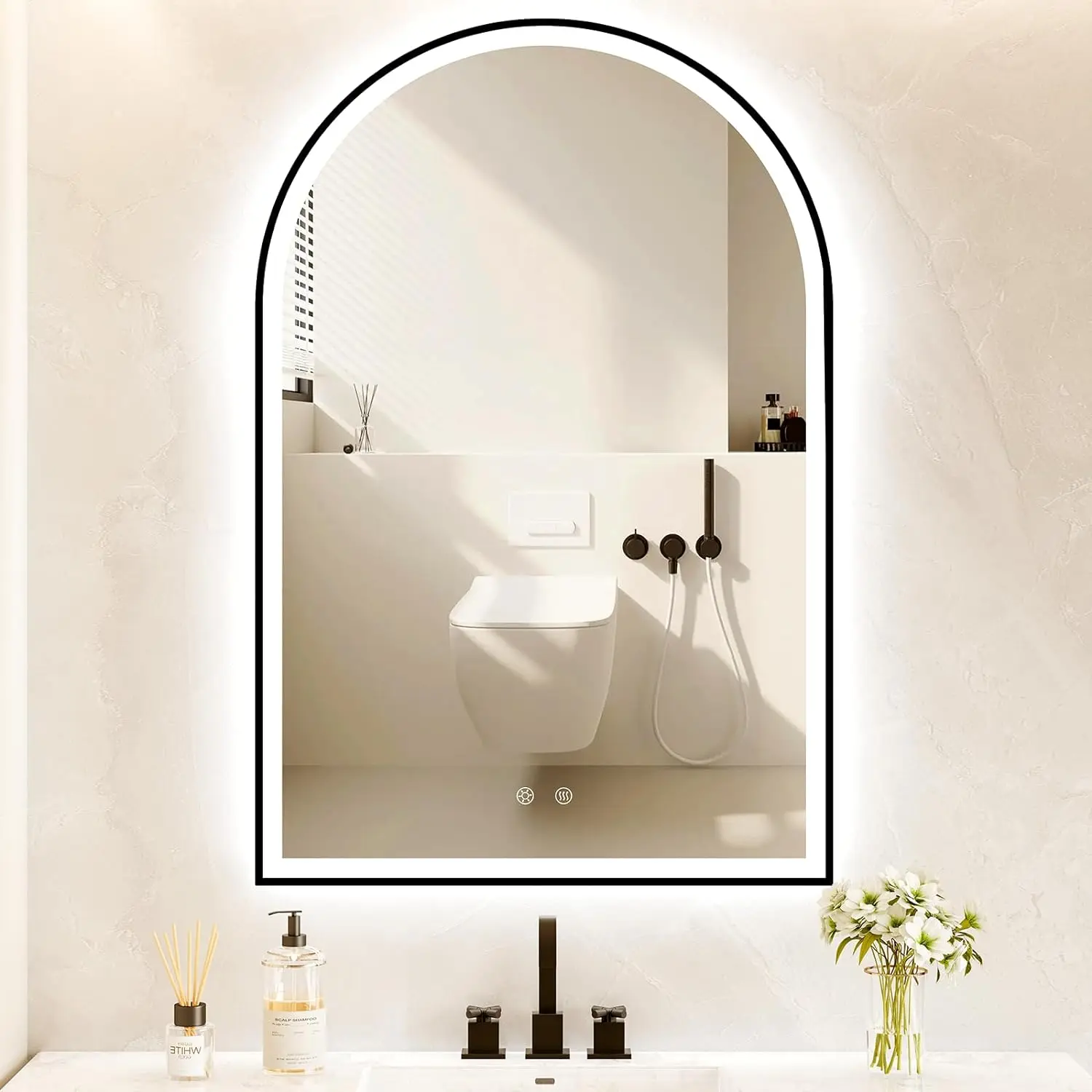 Arched LED Bathroom Mirror 24