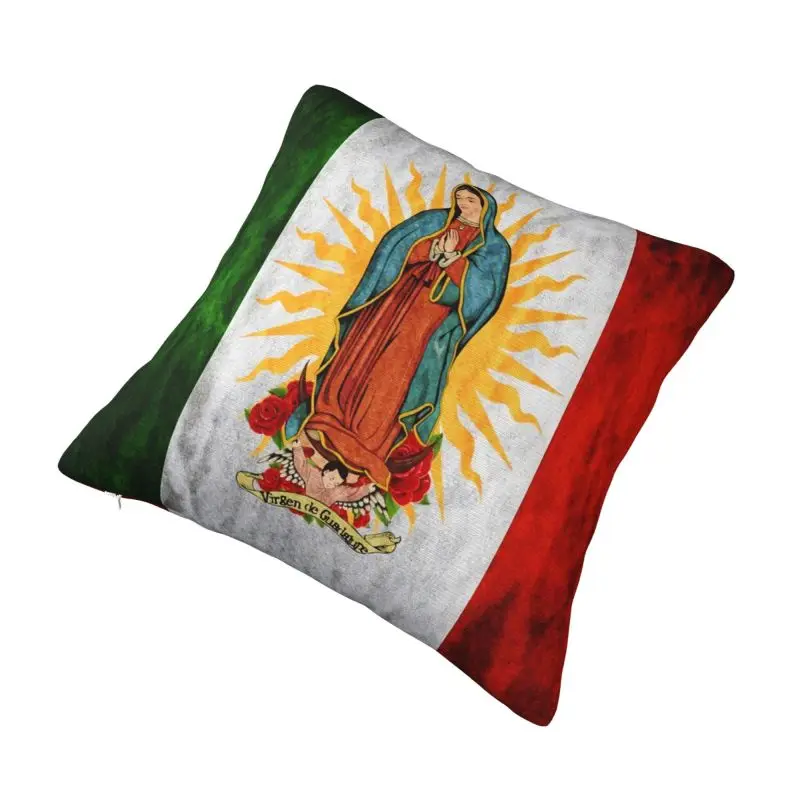 Custom Modern Our Lady Virgin Mary Of Guadalupe Mexico Cushion Cover Velvet Pillow Case