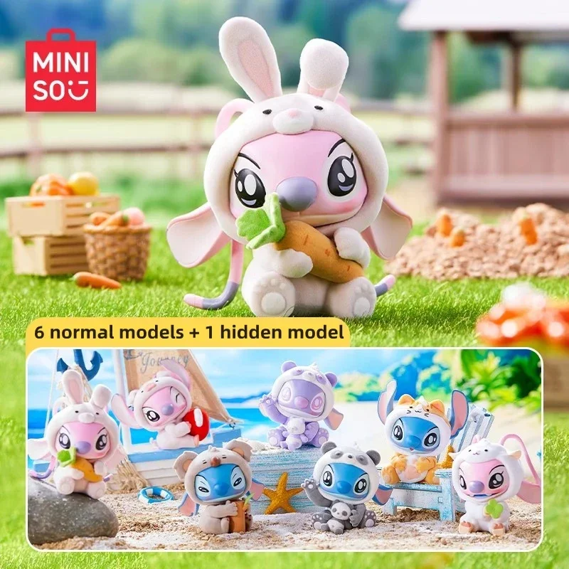 MINISO Lilo & Stitch กล่องตาบอดสัตว์ Party Series รุ่น Animation Stitch เครื่องประดับตกแต่งของเล่นเด็กคริสต์มาสของขวัญ