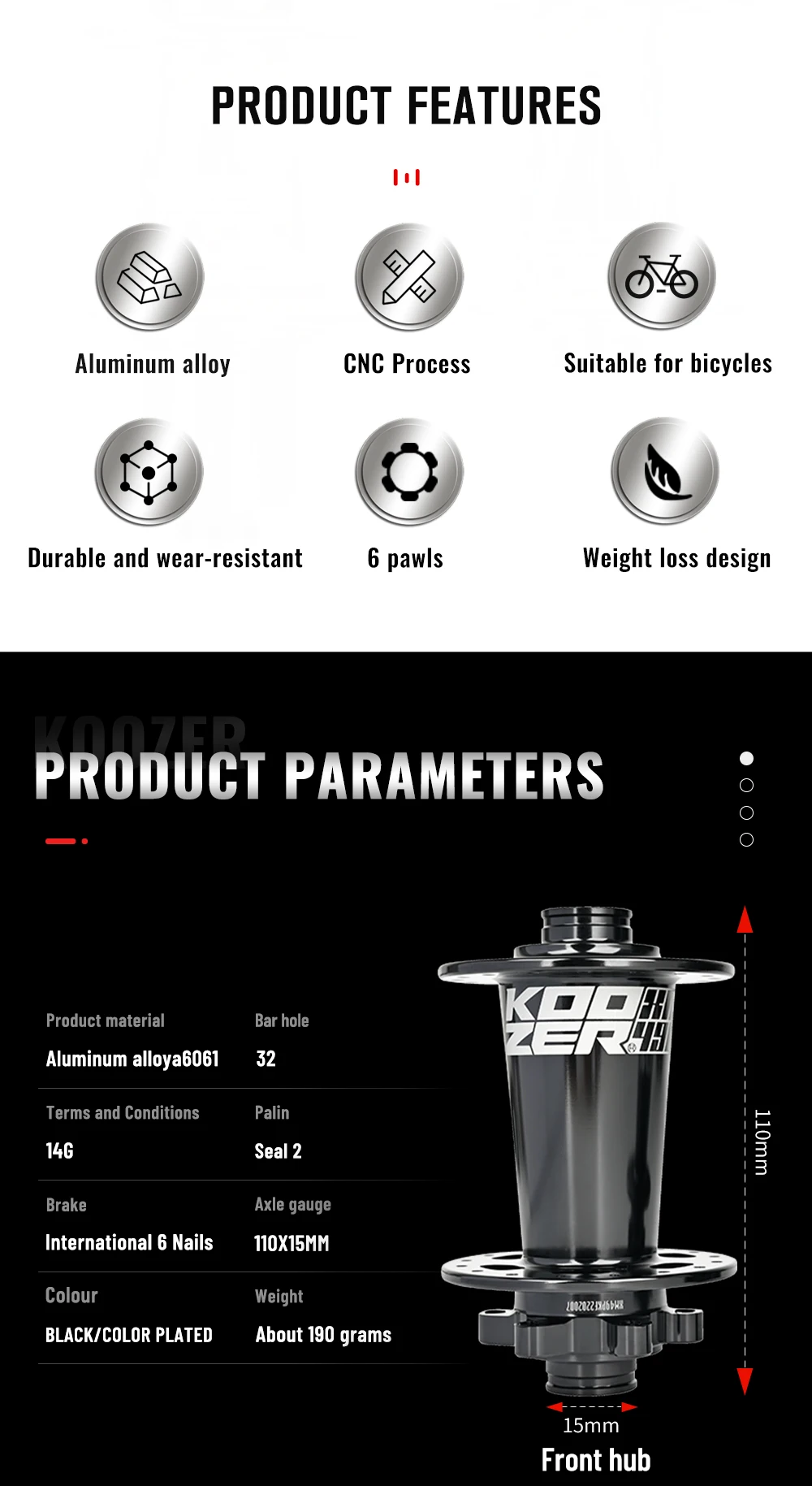 KOOZER XM490PRO BOOST MTB-Nabe 148x12 110x15mm Stahlachse Gedichtete Lager 6 Sperrklinken 72 Klicks Fahrrad-Hinterradnabe 28 32 Löcher – Detail 3