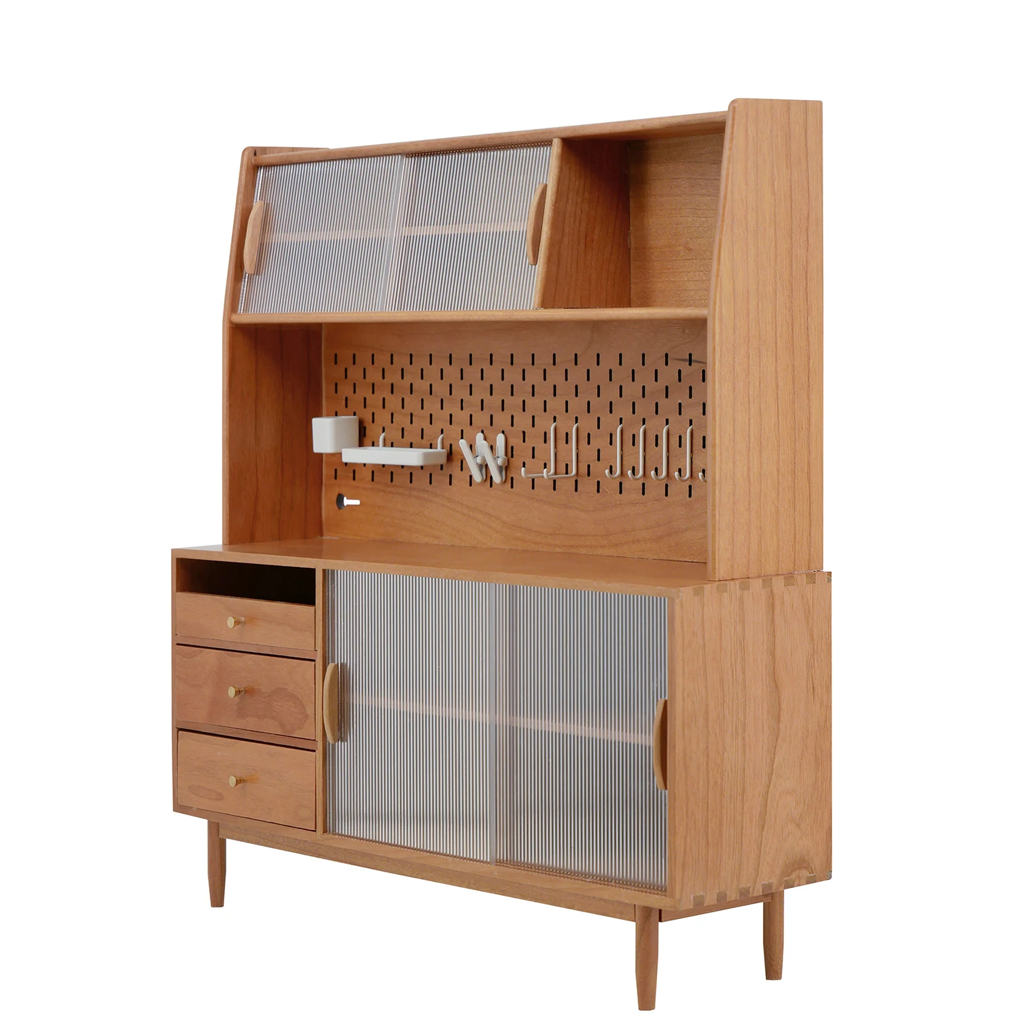 1/6 Bjd Ob11 Thu Nhỏ Nhà Búp Bê Đồ Mini Mẫu Đỏ Gỗ Anh Đào Tủ Sideboard/Tủ Bảo Quản