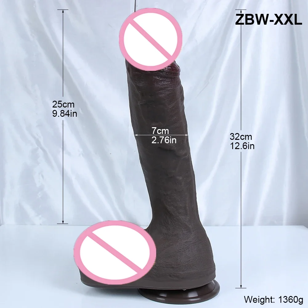 Five Sizes Realistic Dildo Huge Penis Coffee Phallus Long Soft Silicone Suction Cup Anal Sex Toys For Women Vagina Masturbator