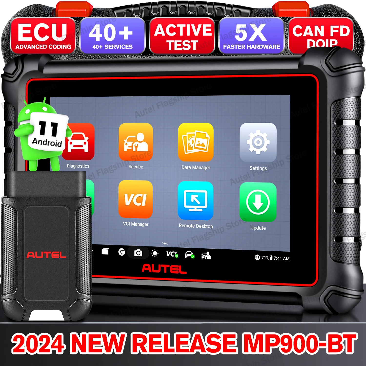 Autel MaxiPRO MP900-BT OBD2 Scanner Auto Diagnostic Tools ECU Coding 36+ Service Support CAN FD/DoIP Upgraed of MP808BT MK906PRO