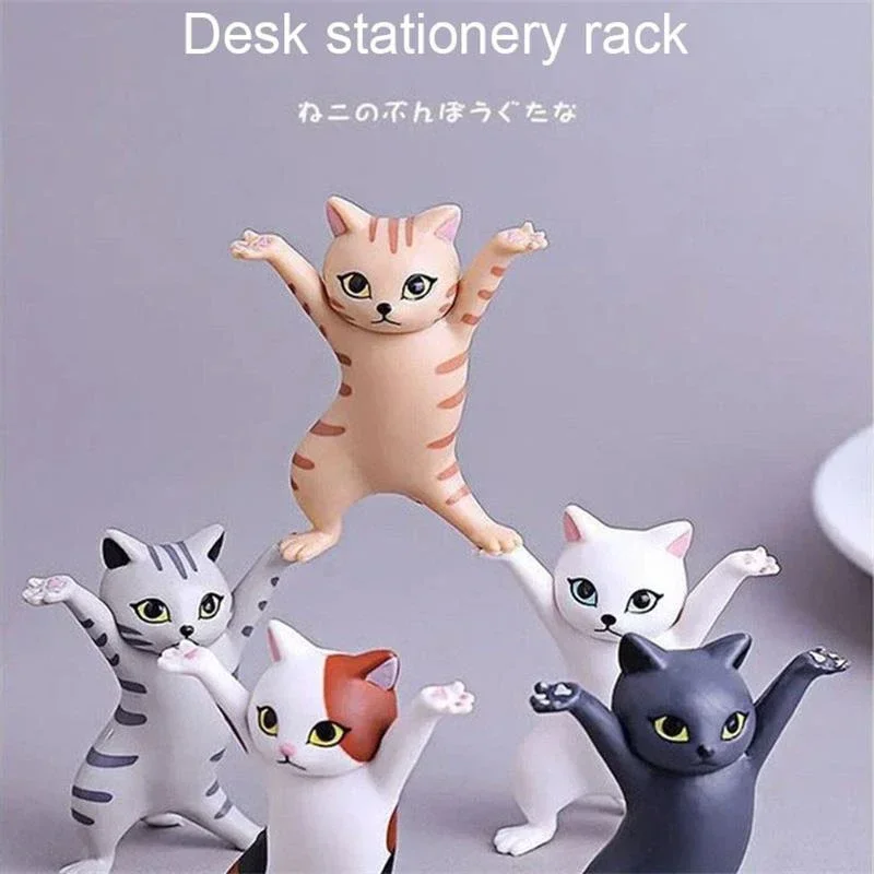 

5 PCs Dancing Cat Figure Decoration Animation Cat Model Fashion Toy Enchanting Cat Capsule Toy Doll Cake Decoration