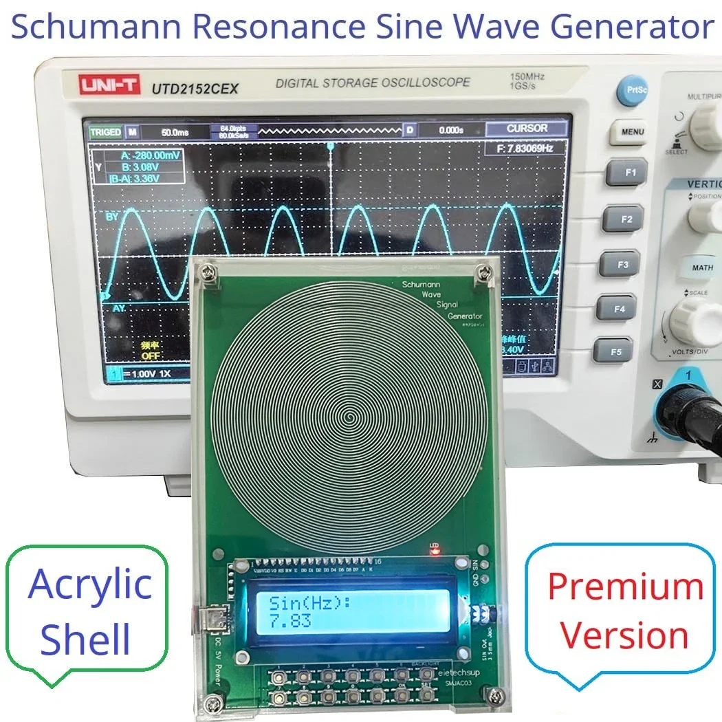 7.83Hz Schumann Waves Frequency Generator Adjustable 0.1-100000Hz Ultra-Low Frequency Pulse Signals Generator Type-C