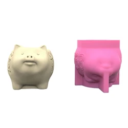 Silicone Mould for Succulent Planter Little Piggy Shaped Figure Flower Pots Mould Stylish Home Decoration Making Molds