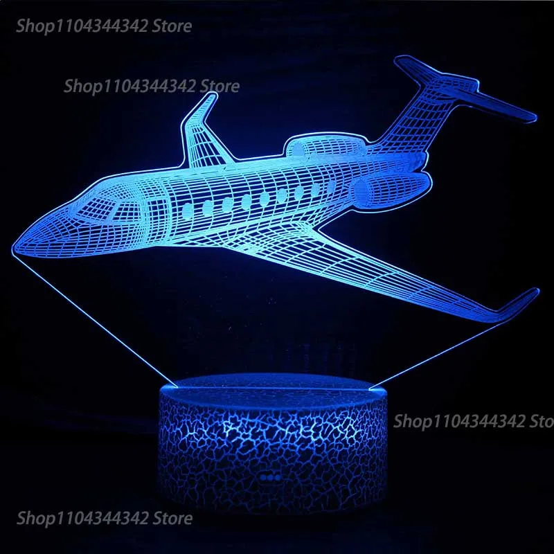 

3D acrylic airplane night light, living room bedroom bedside creative parent-child toy gift decoration light, USB ambient light