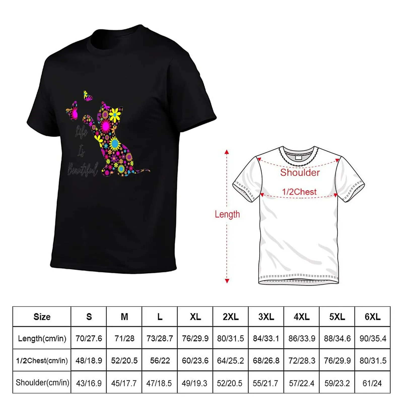 Make Life Beautiful Is Smile: Cats You T-Shirt Basic Regular Fit Casual T-Shirt