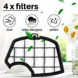 4Pcs Motor Filter Replacement Protection Replacement Filter for Vacuum Cleaner for Vorwerk Kobold VK140 VK150