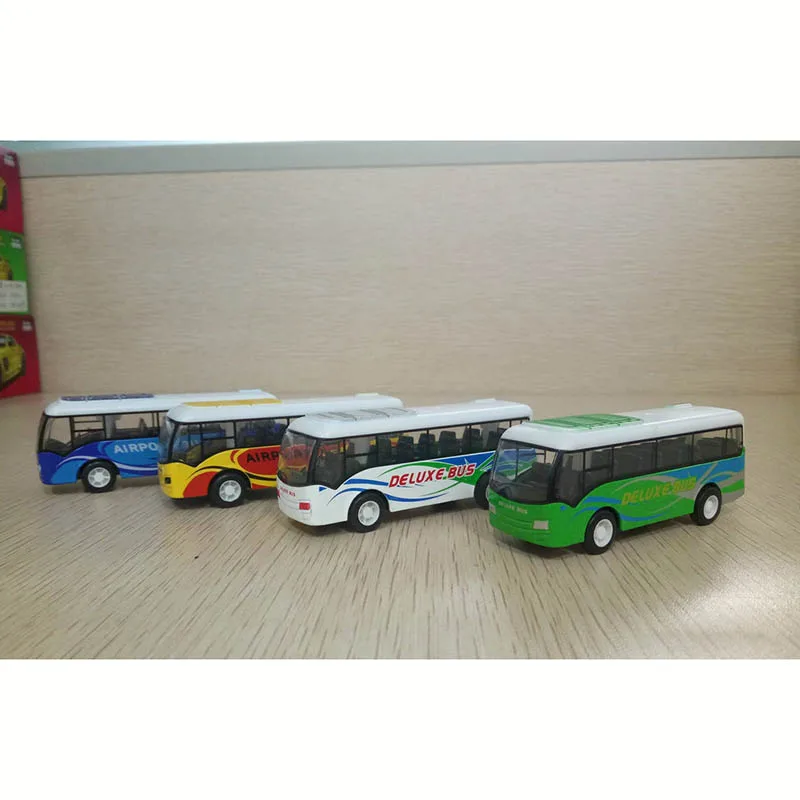 1:8 Mini lega autobus auto giocattolo modello creativo realistico carino autobus auto bambini tirare indietro auto giocattolo ornamento da tavolo regalo per ragazzo