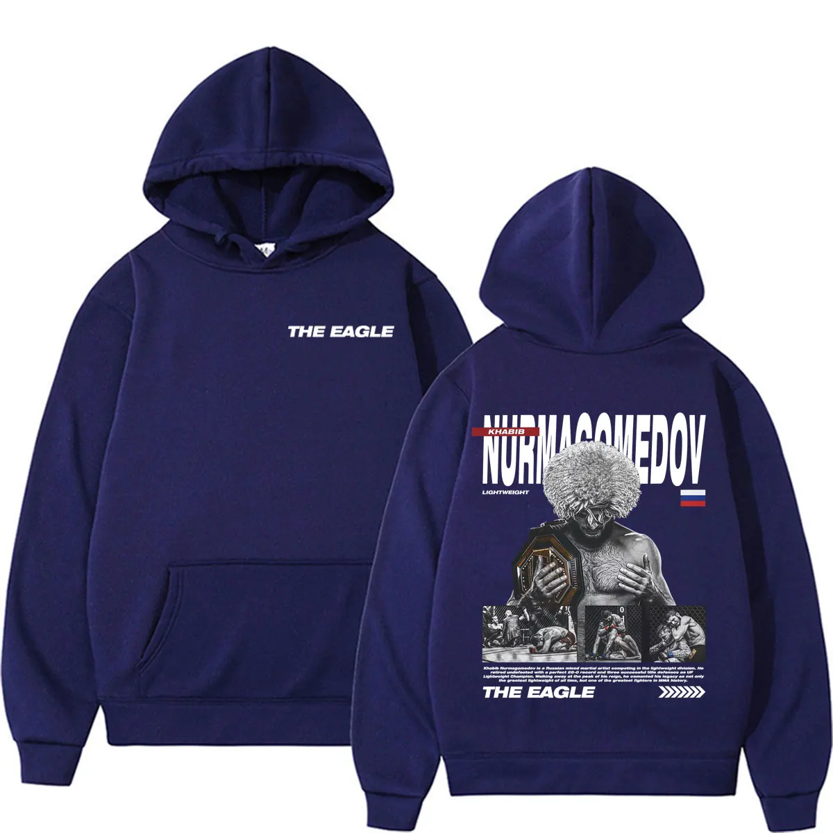 Khabib Nurmagomedov The Eagle Merch Sweatshirt Herren Damen Gewalt Ästhetische Gothic Hoodies Hochwertiger Fleece Hoodie Streetwear – Detail 3