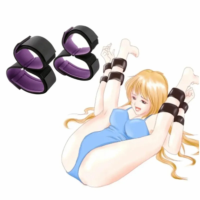 Adult SM Sex Restraint Handcuffs Slave Tools Bdsm​ No Vibrators Sexy Wrist To Ankle Cuffs Open Leg Hand Toys Bondage For Couples