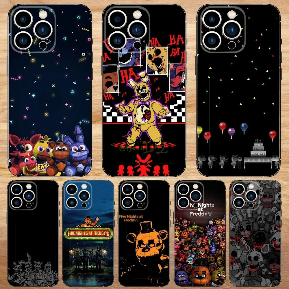 F-Five N-Nights at F-Freddys FNAF Phone Case For iPhone15,14,13,12,11,Pro,Max,Plus,Mini,X,XS,XR,8,7,6,S,Plus,SE Soft Black Case