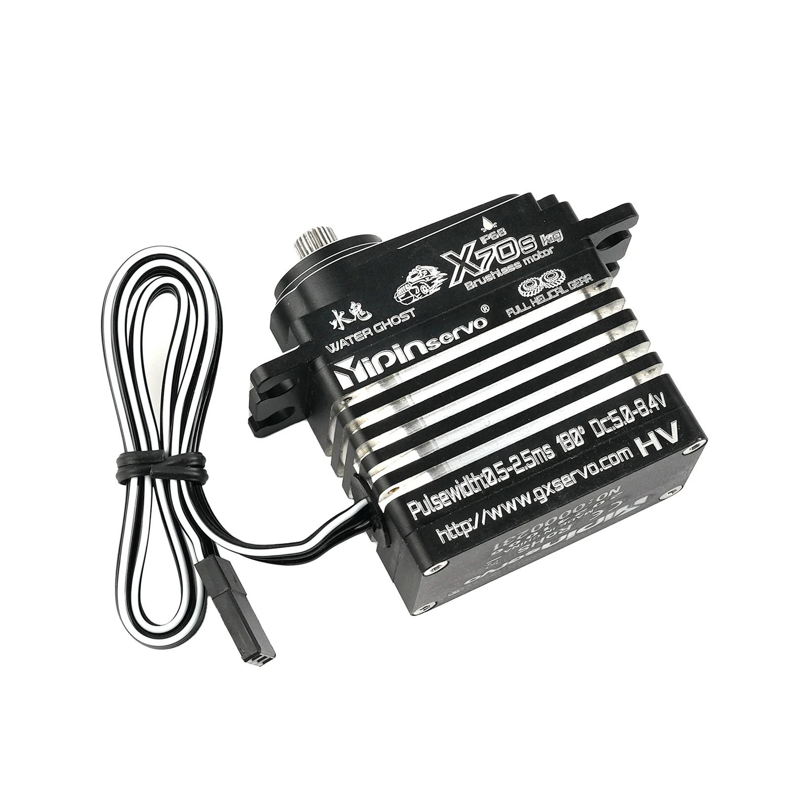 Servo digital de alto torque, à prova d'água, ip68, 70kg, motor sem escova de 180 graus, engrenagem de metal, codificação magnética, servo para carros rc, robô